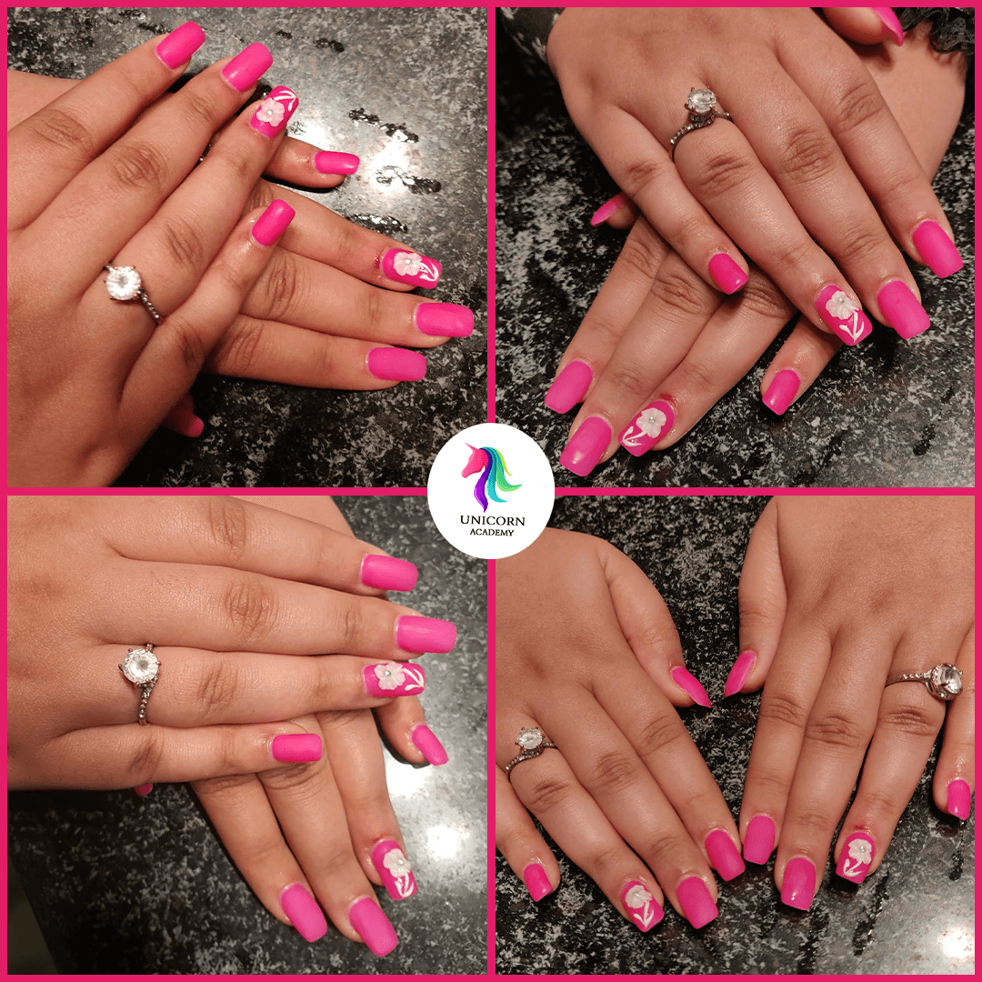 Nail Courses Unicorn Academy India |Soft and sophisticated matt finish gel extensions.