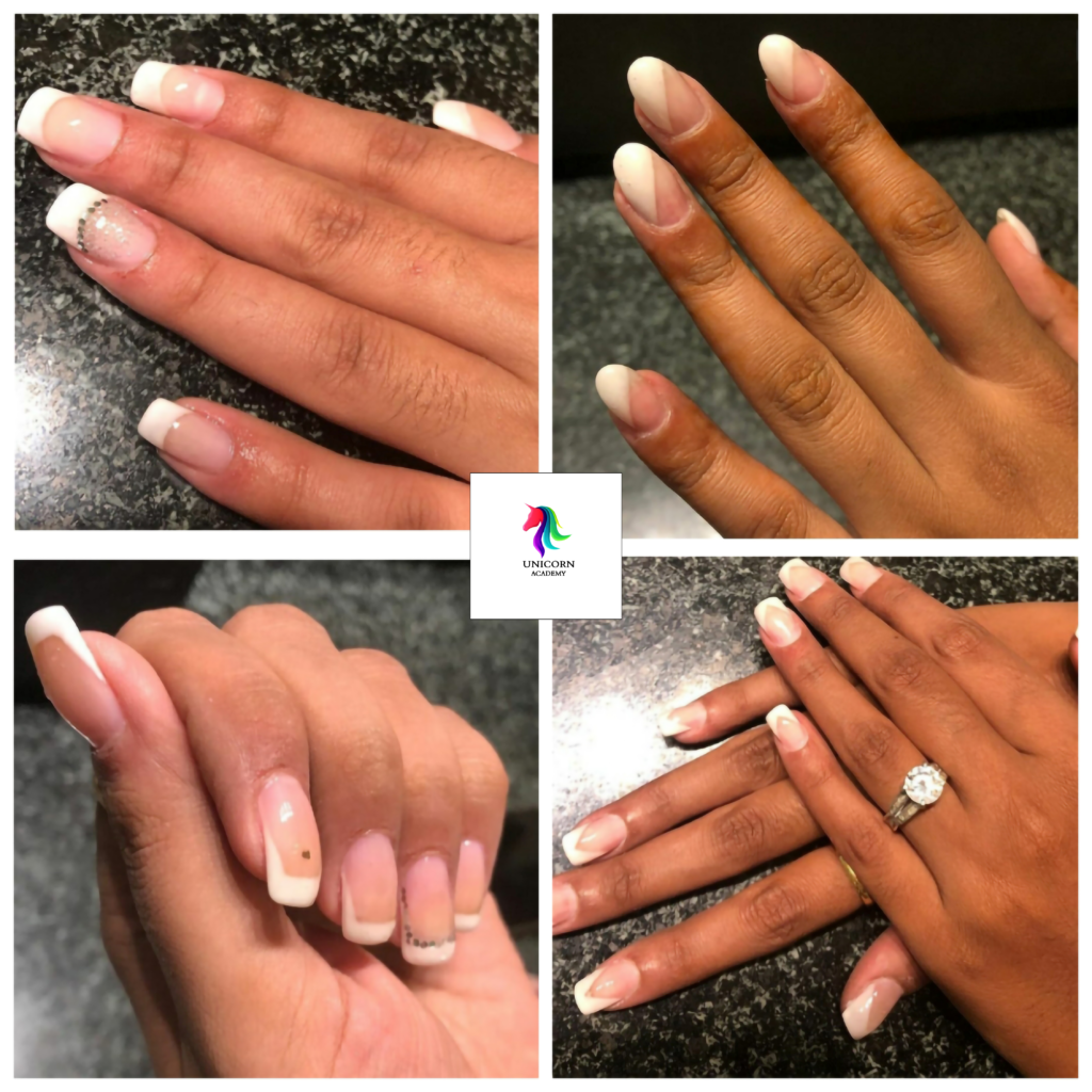 Unicorn Academy India | Classic and timeless French manicure.