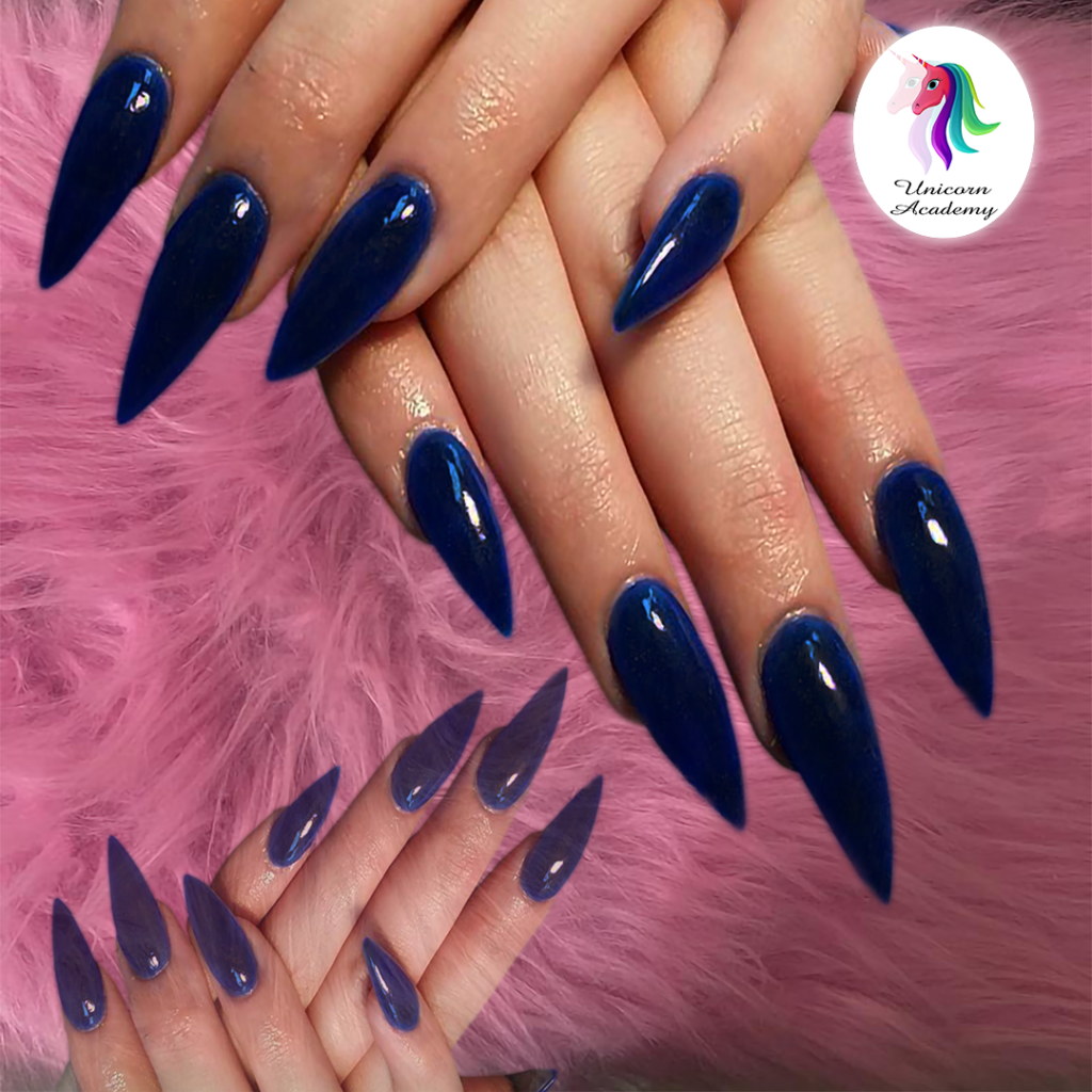 Sharp and sophisticated stiletto nails.